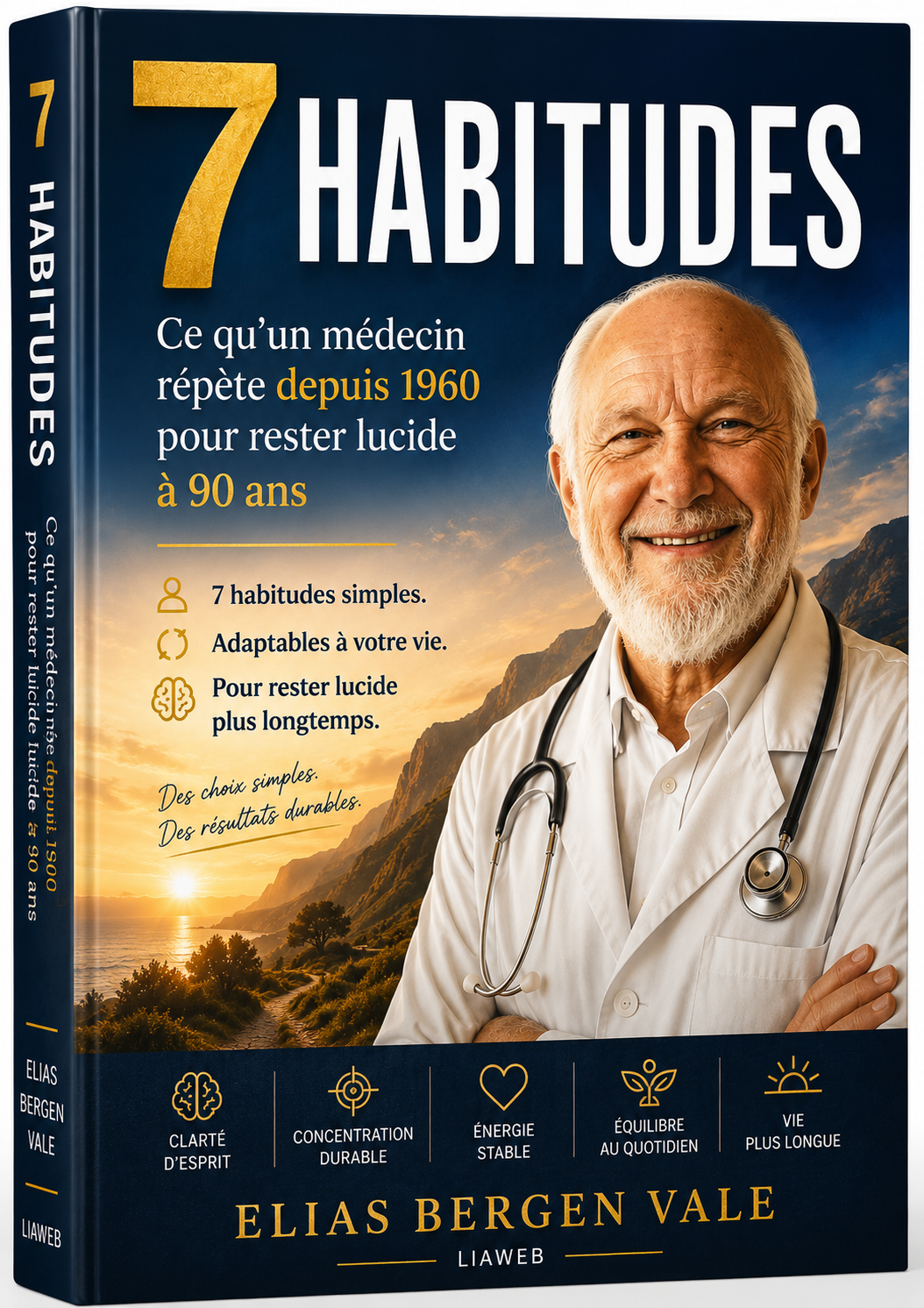 Couverture du livre 7 HABITUDES — Ce qu'un médecin répète depuis 1960 pour rester lucide à 90 ans